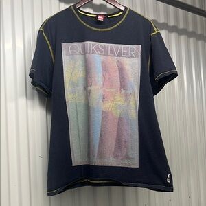 Quiksilver Black Short Sleeve Tee with Graphic Print